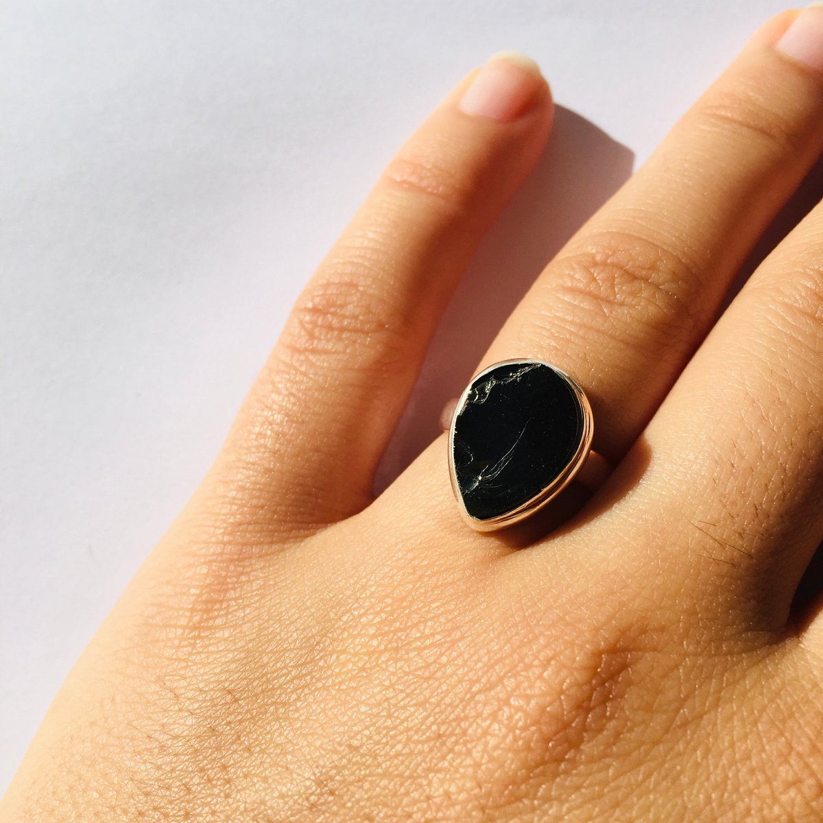 Ring 'Protective energy field' in Shungite and 925 silver