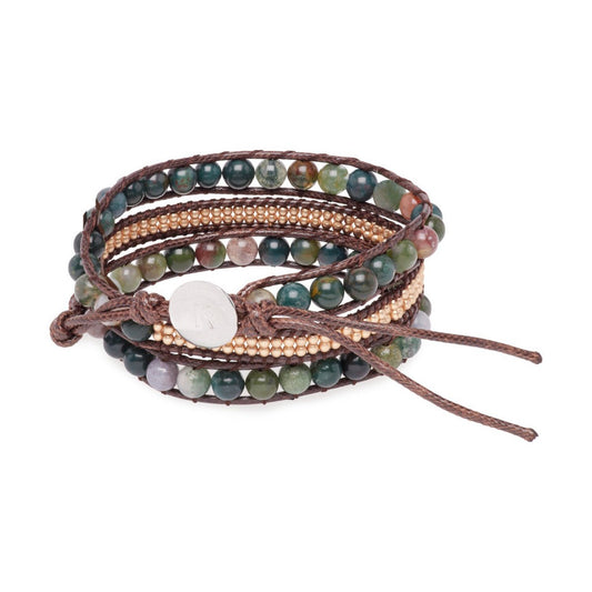 "Bright Energy" Indian Agate Wrap Bracelet