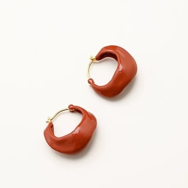 Unique minimalist enamel hoop earrings