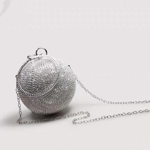 Luxury Ball Clutch-Bling Bling Diamonds-Gold and Silver