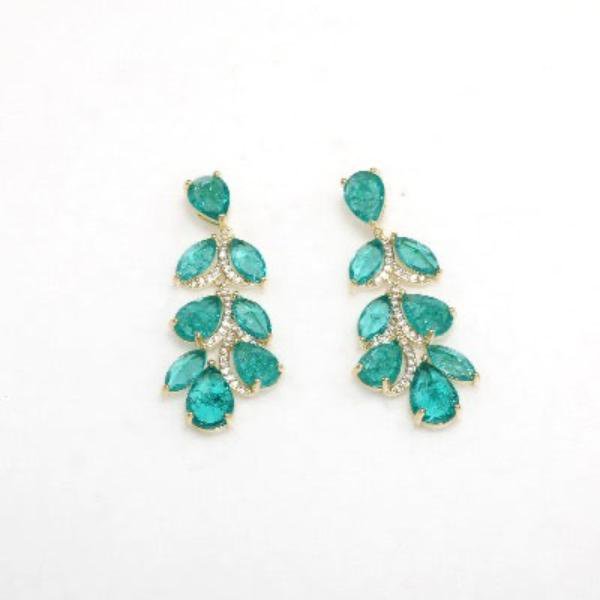 Princess style leaves large drop earrings