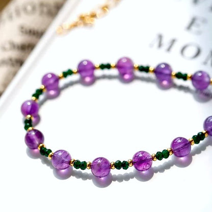 Amethyst green Onyx bead necklace n bracelet