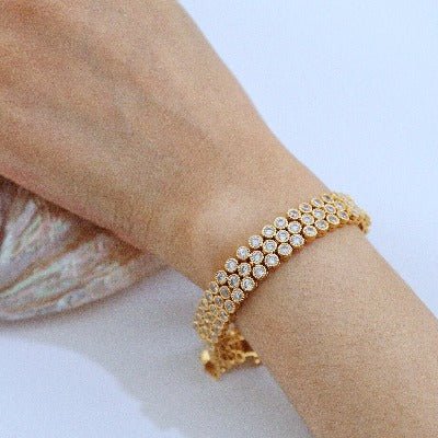 Vintage style luxury honeycomb bracelet