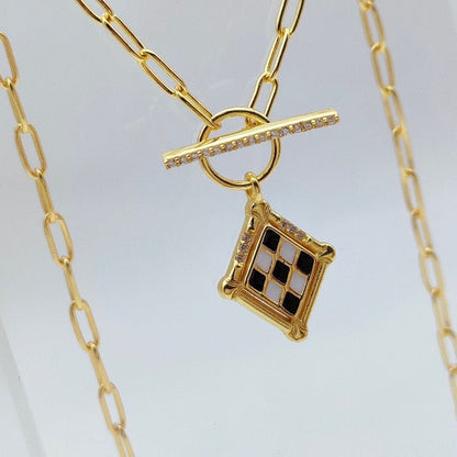 Modern Gallery - Vintage Style Plaid Necklace