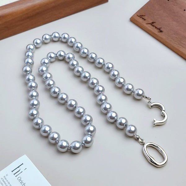 Timeless grey pearl bead necklace