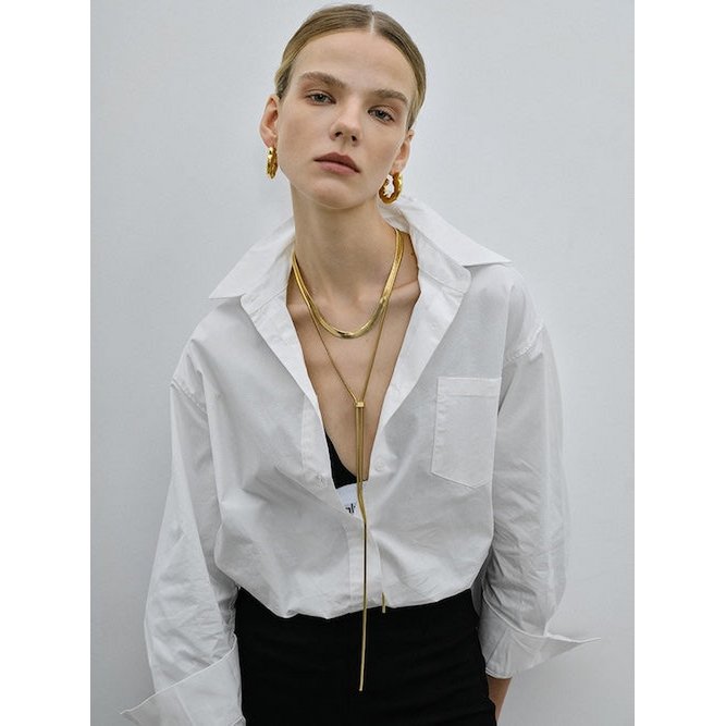 Minimalist Triangle Bone Chain Extendable Necklace