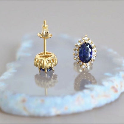 Sapphire look blue crystal earrings