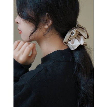 Chic 100% Silk Skirt Design Hair Scrunchie-Double Layer-19mm