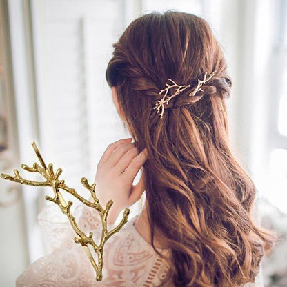 Vintage look tree branch hair clips