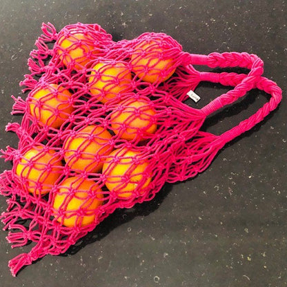 Luna-Leena tas macrame fuchsia - katoen - handgemaakt in Nepal