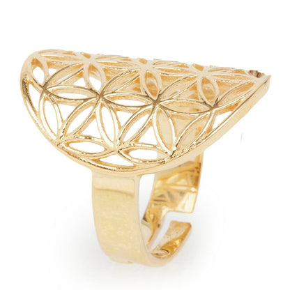 Ring 'Flower of Life' in 925 silver or gold plated