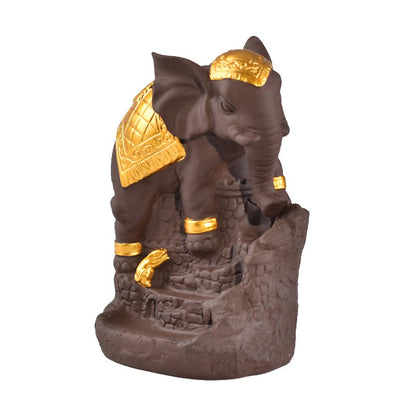 Ceramic Incense Burner "Wisdom of the Elephant" Gold