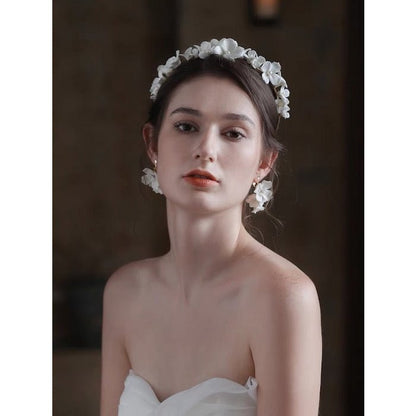 Romantic Ceramic Flower Bridal Headband