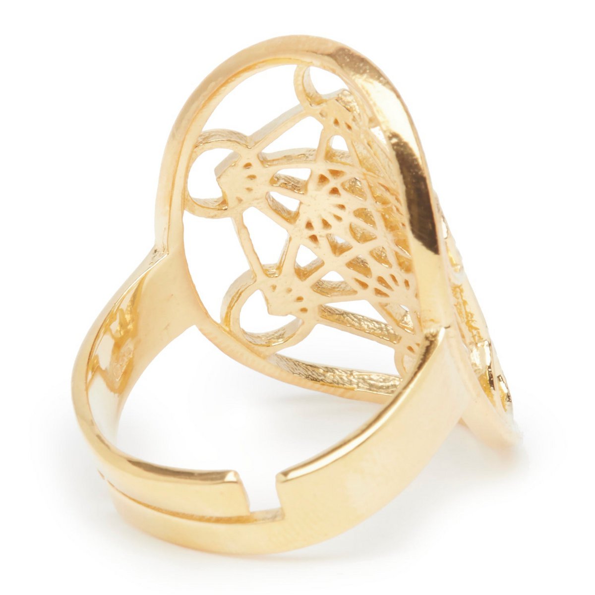 Metatron's cube ring "Power and consciousness" in gold plated or 925 silver