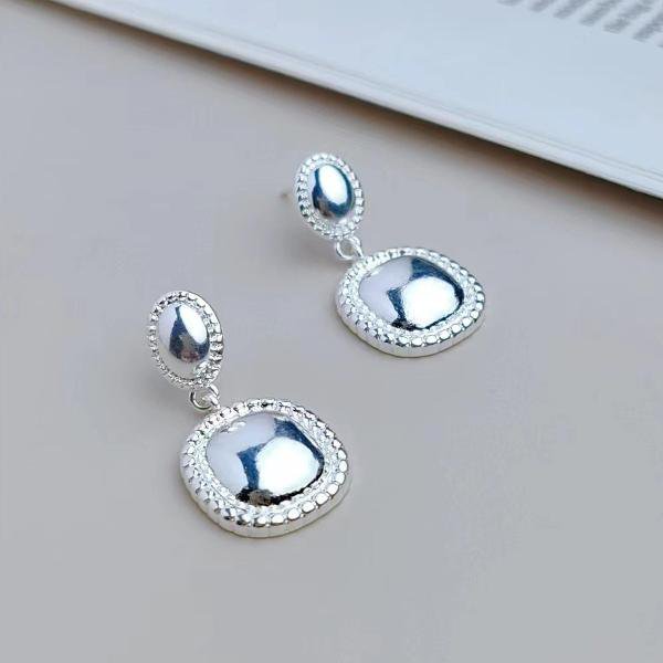 Modern Vintage Small Button Earrings