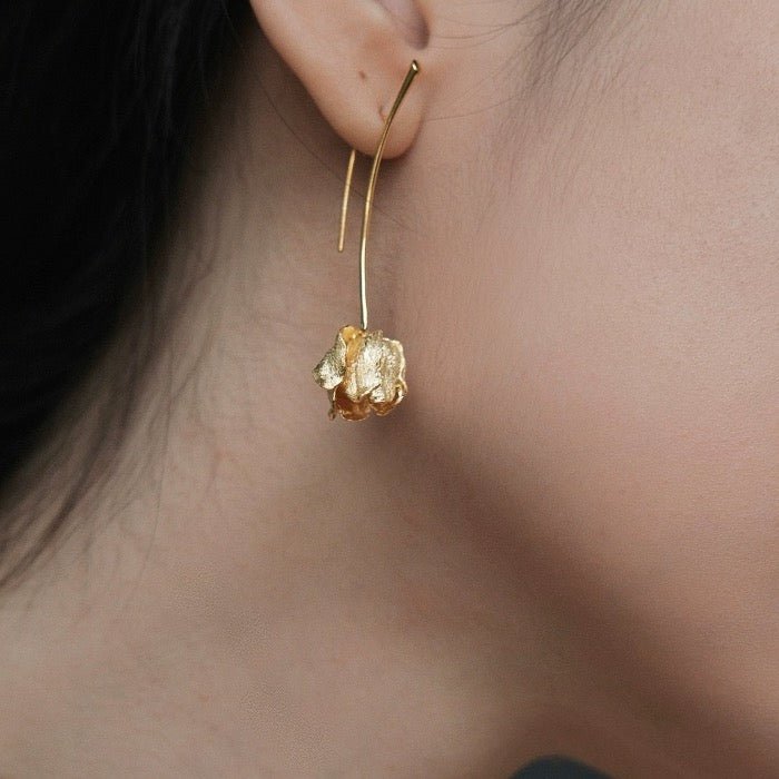 Unique Tulip Flower Longline Earrings