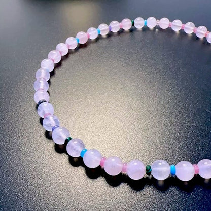 Rose Quartz Crystal Dopamine Beads Necklace