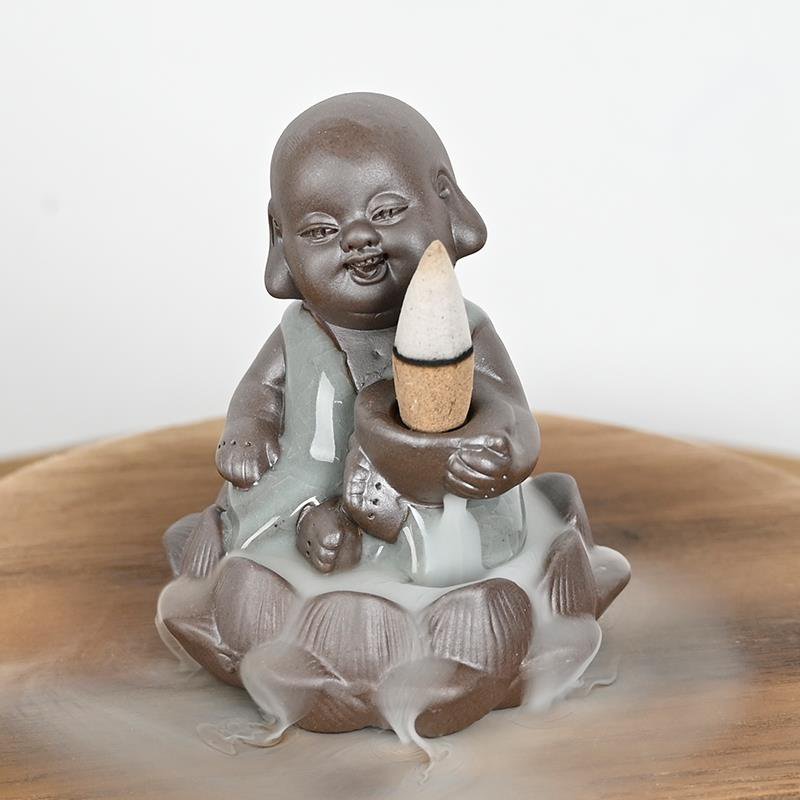 Ceramic incense burner "Little Monk of Inner Joy"