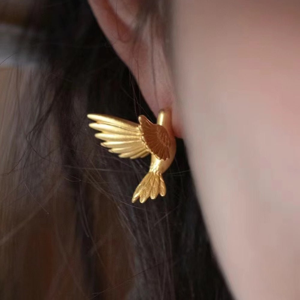 Good luck birds stud earrings