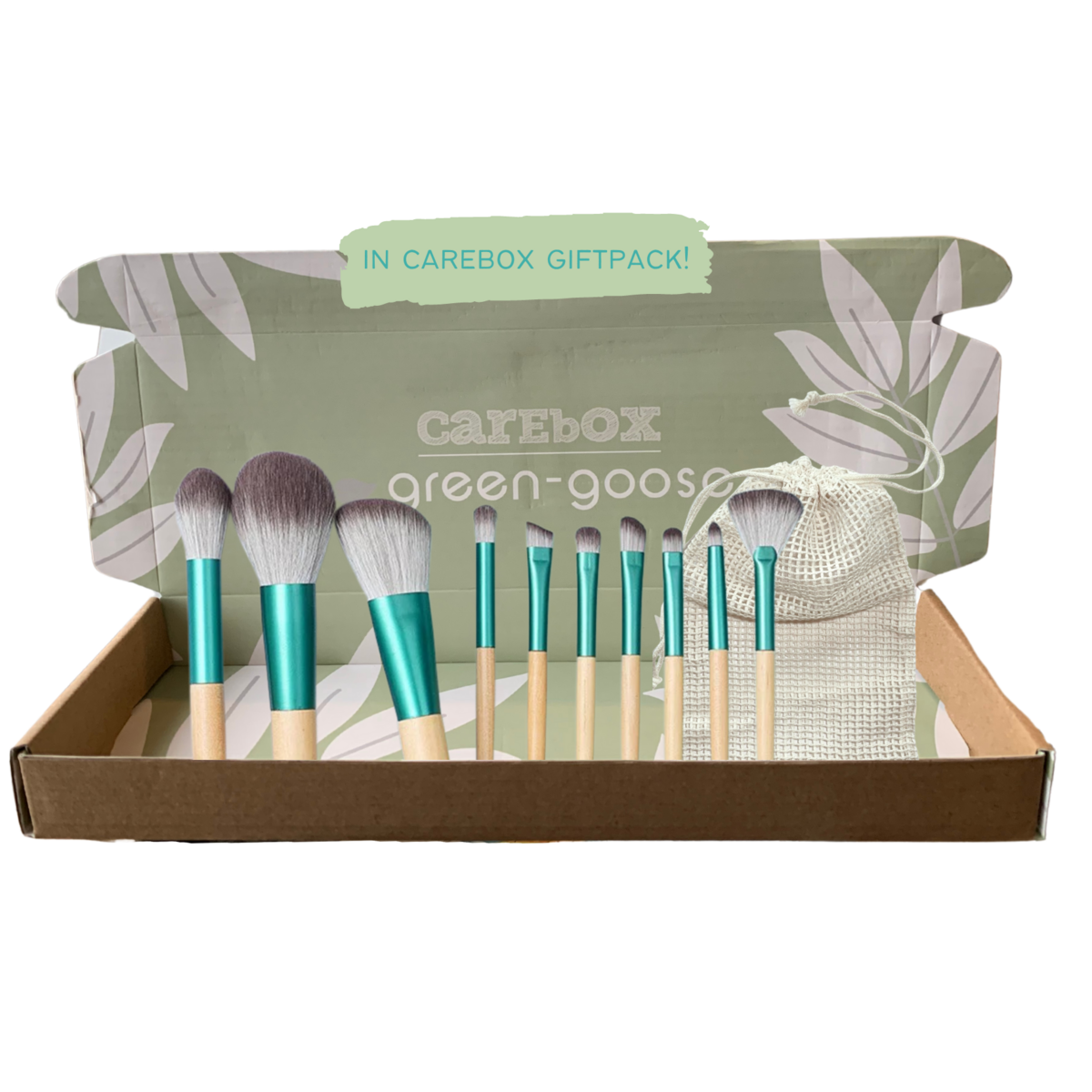 green-goose Make Up Borstel Set met Zak - 10 Stuks