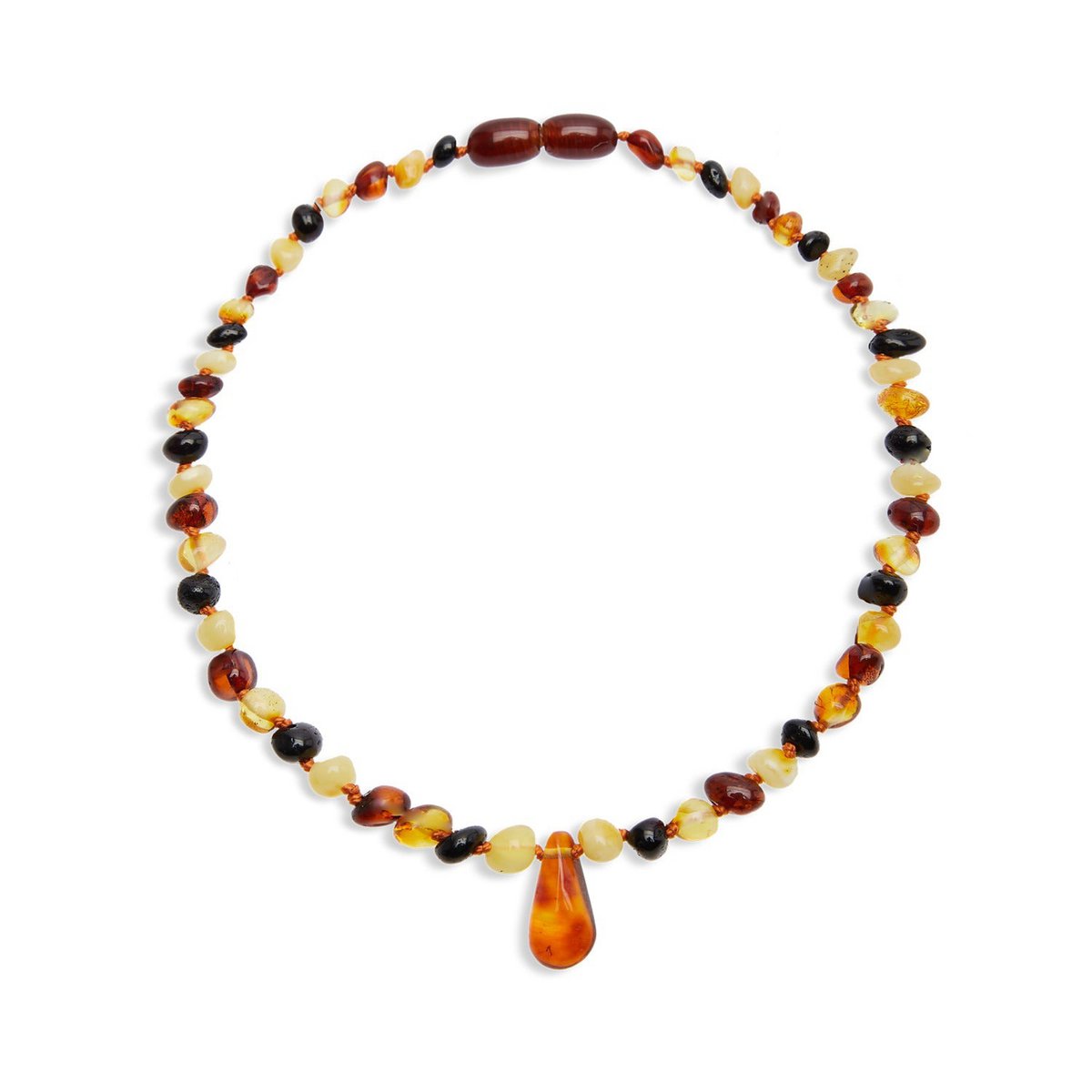 Baby necklace “Shades of the Earth” in Amber in 4 colors with pendant