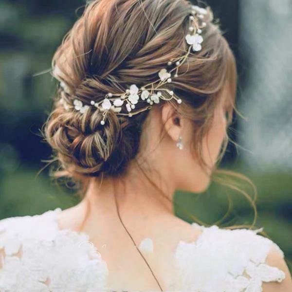 Romantic floral soft bridal hair vine