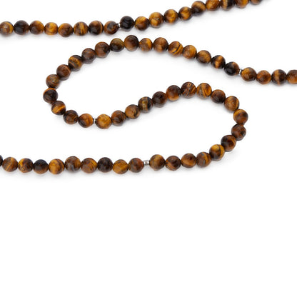 Bracelet Mala "OM" of 108 beads in Tiger Eye