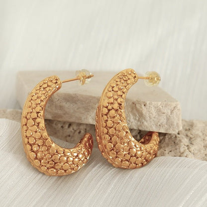 Bold point texture earrings