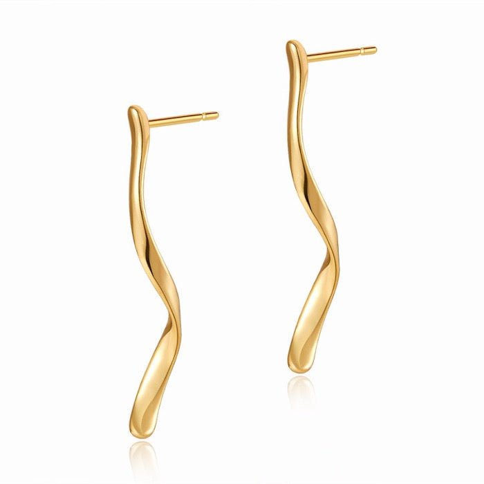 Minimalism slim curved Longline earrings