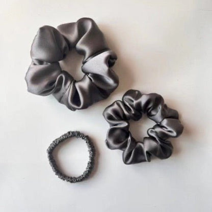 100% Silk Scrunchie Set - 19 momme - A set of 3