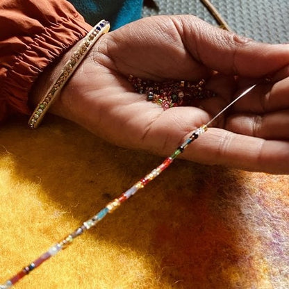 Luna-Leena brillenkoord - meerdere glaskralen - L95cm - handgemaakt in Nepal