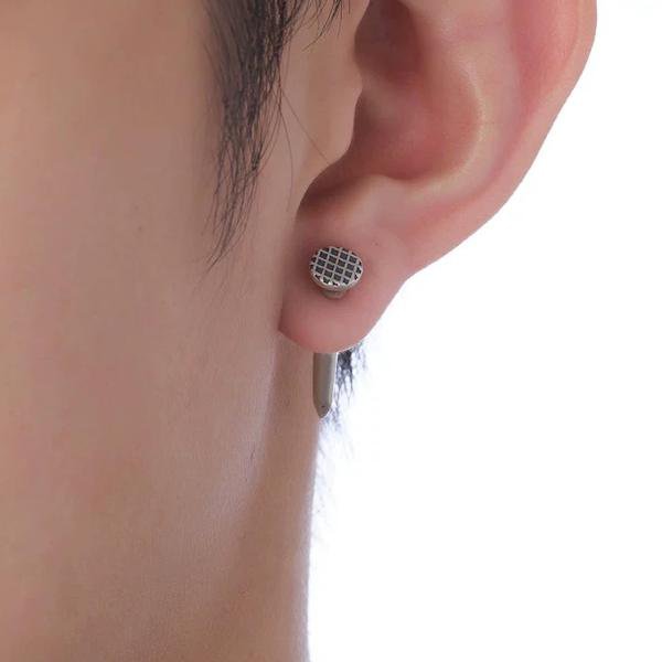 Nail design silver one piece earring