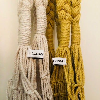 Luna-Leena tas macrame gebroken wit - katoen - handgemaakt in Nepal