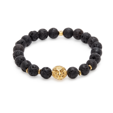 Bracelet 'Strength and power of the lion' made of lava stones