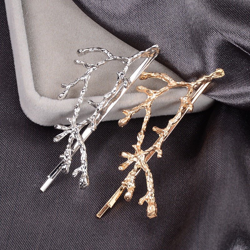 Vintage look tree branch hair clips