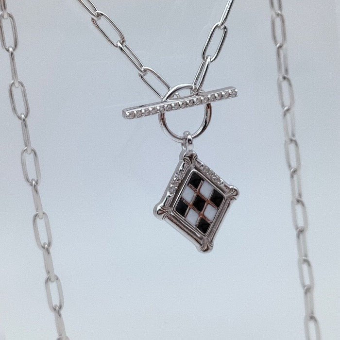 Modern Gallery - Vintage Style Plaid Necklace