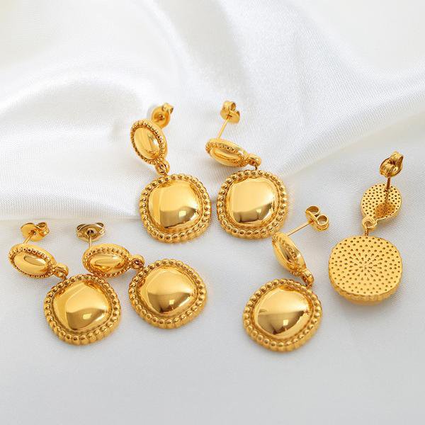 Modern Vintage Small Button Earrings