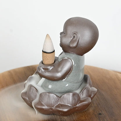 Ceramic incense burner "Little Monk of Inner Joy"