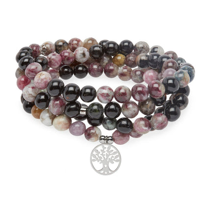 "Beauty of the Soul" Mala-armband in veelkleurige toermalijn