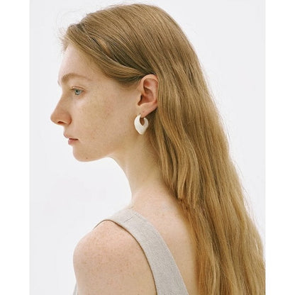 Unique minimalist enamel hoop earrings