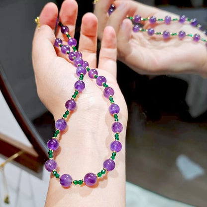 Amethyst green Onyx bead necklace n bracelet