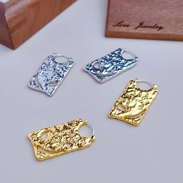 Unique Board Drop Earrings - Gold and Silver