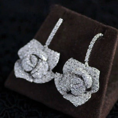 Sparkling Fancy Camille Flower Drop Earrings