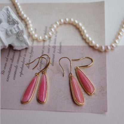 Minimalist Pink Queen Conch Shell Earrings