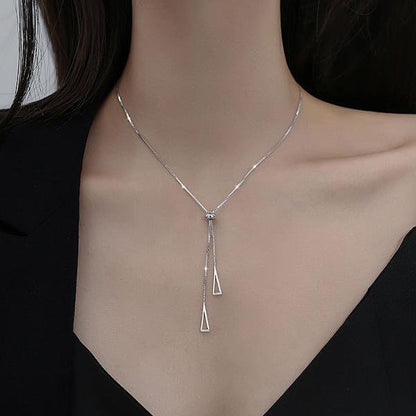 Sterling silver triangle necklace