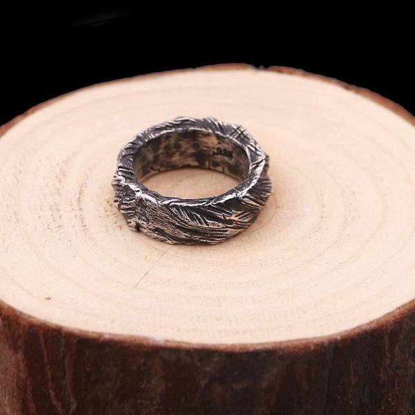 Vintage inspired rock ring - solid silver