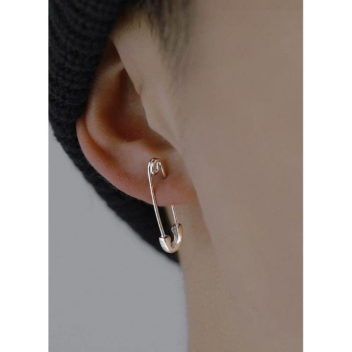 Unique minimalist paperclip earrings - one pair