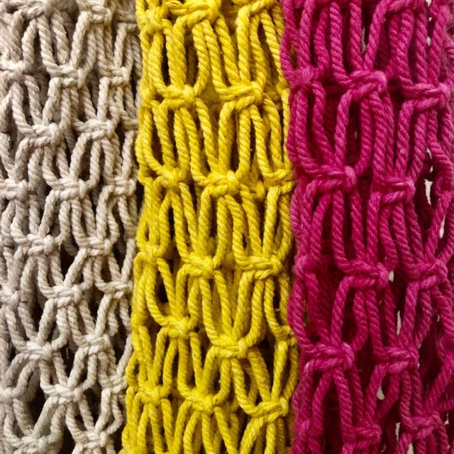 Luna-Leena tas macrame fuchsia - katoen - handgemaakt in Nepal