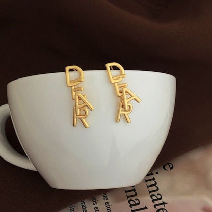 Romantic sweet letter earrings