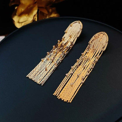 Sparkling Tassel Longline Earrings